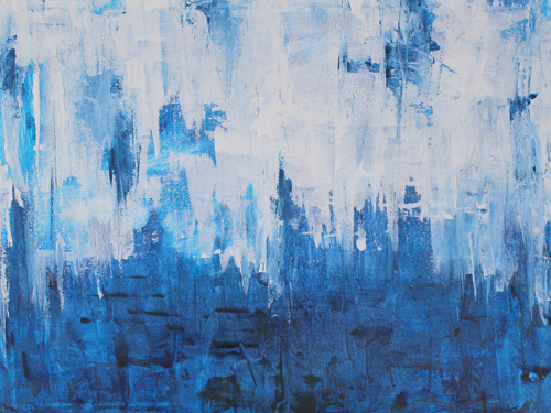 blue modern abstract painting, art for sale